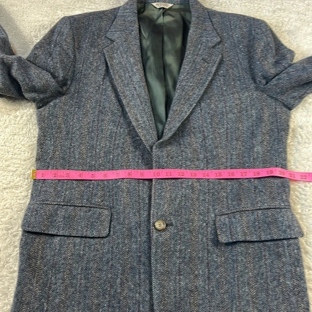 Vintage 70s‎ 80s Oakmont grey wool herringbone tweed suit jacket size 42L